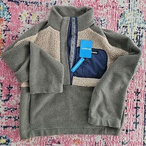 Columbia womens Fleece Pullover - Green stone beach color